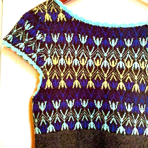 Free People Blue Gray Combo Sweater Dress NWT - Picture 6 of 9